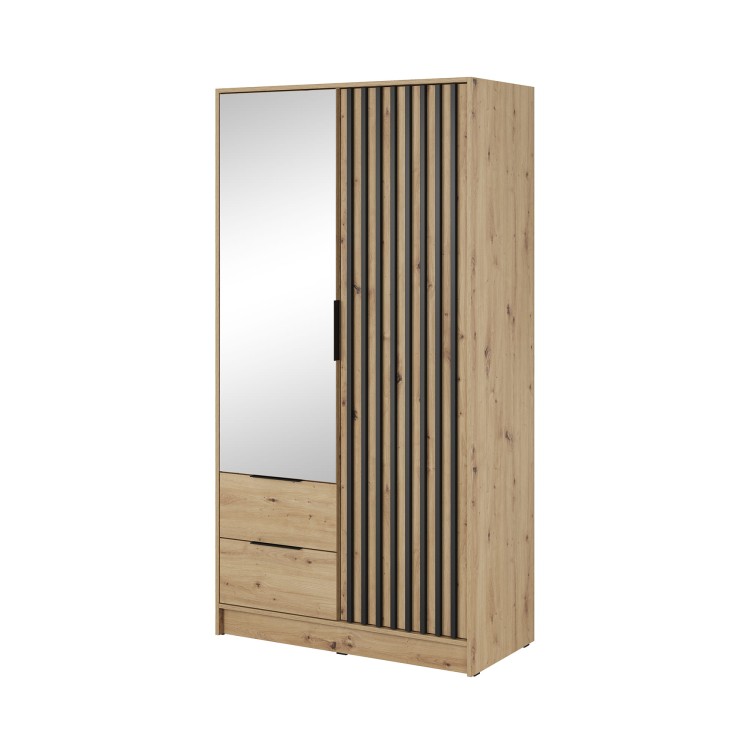 szafa ELY 2D artisan z lustrem na białym tle