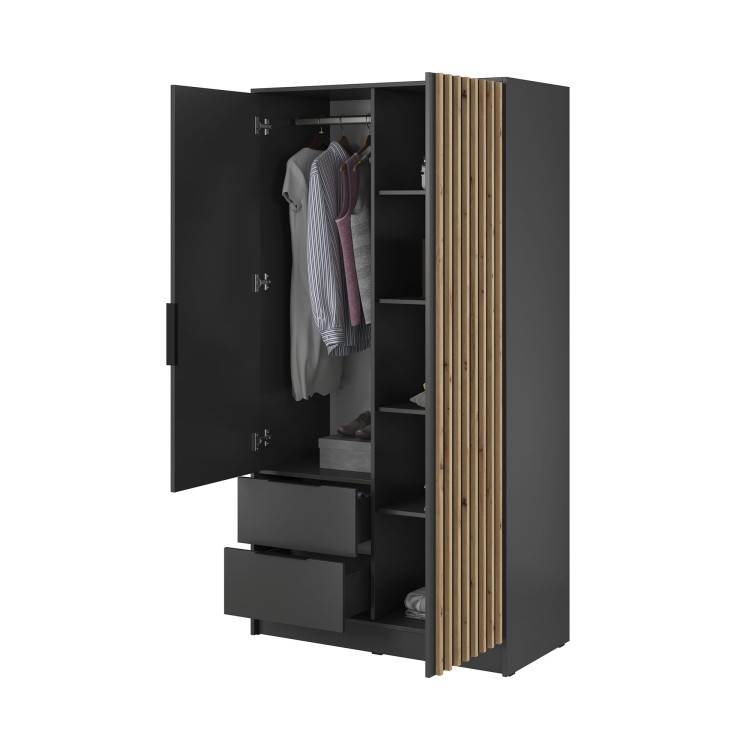 wnętrze szafy ELY 2D grafit