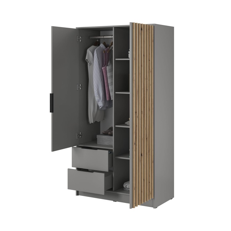 wnętrze szafy ELY 2D szara