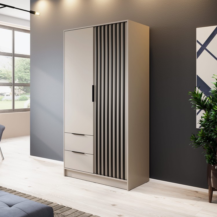 szafa ELY 2D kaszmir bez lustra we wnętrzu mieszkania