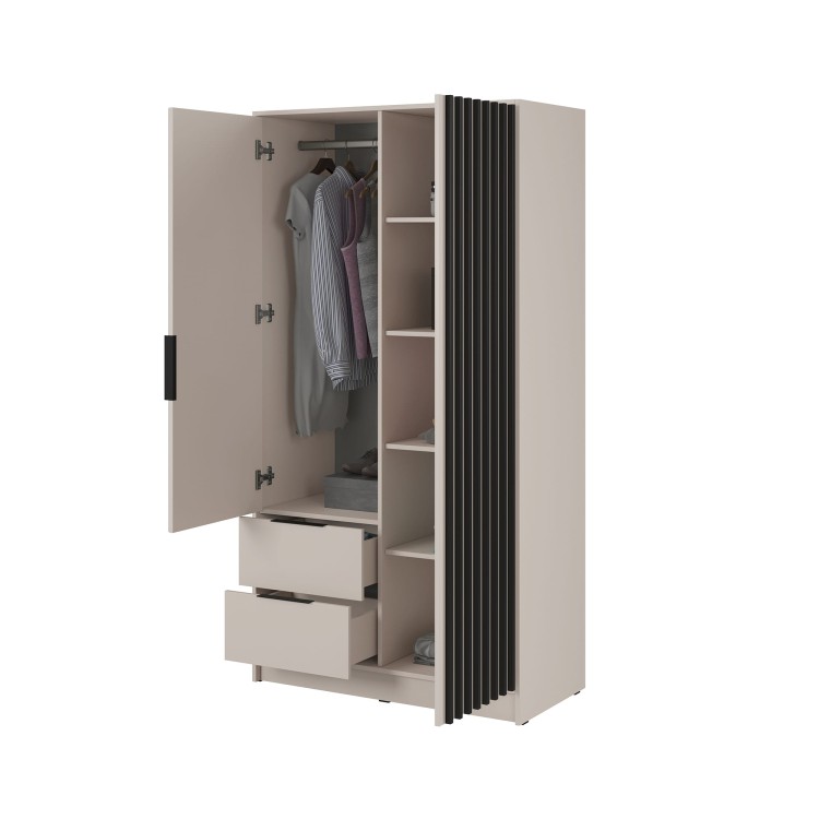 wnętrze szafy ELY 2D kaszmir