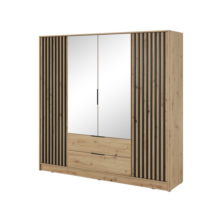 szafa ELY 4D artisan z lustrem na białym tle