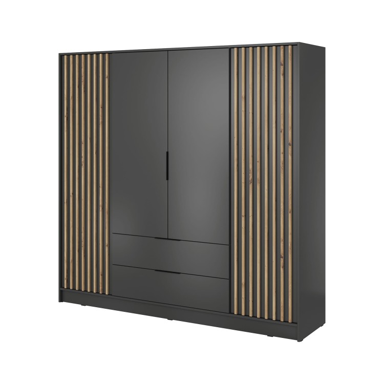 szafa ELY 4D artisan/grafit na białym tle