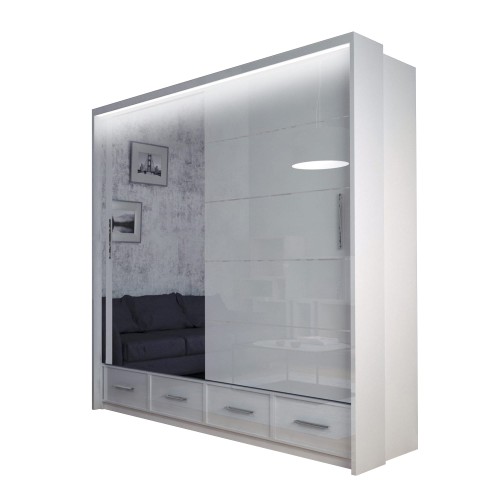 Szafa z lustrem i szufladami Scilla na białym tle.jpg