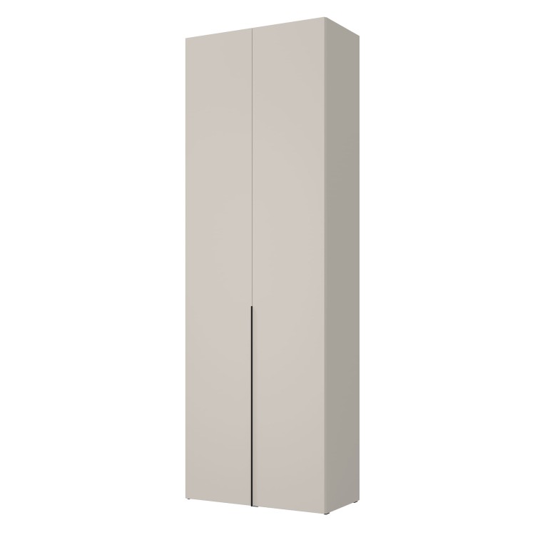 Minimalistyczna szafa SHADY dwudrzwiowa 80 cm SLIM w kolorze kaszmir na białym tle.jpg