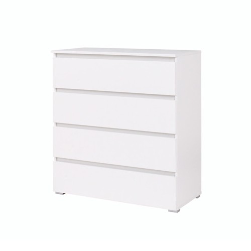 Biała komoda OSMO 92 cm z czterema pojemnymi szufladami, wykonana w nowoczesnym, minimalistycznym stylu.jpg