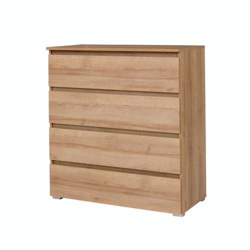 Komoda COSMO 92 cm w kolorze dąb riviera z czterema pojemnymi szufladami, idealna do nowoczesnego pokoju młodzieżowego lub salonu.jpg