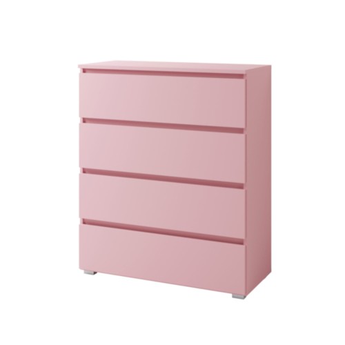Komoda OSMO 92 cm w kolorze różowym z czterema pojemnymi szufladami, idealna do pokoju młodzieżowego lub dziecięcego.jpg