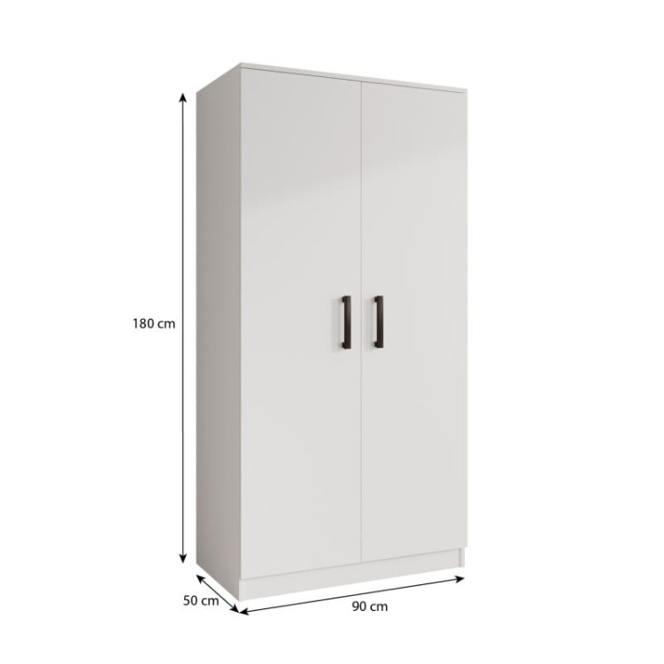Wymiary szafy uchylnej REND – wysokość 180 cm, szerokość 90 cm, głębokość 50 cm.