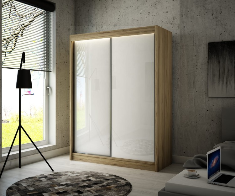 PESO Dąb Craft Złoty K003 + lacobel biały.jpg