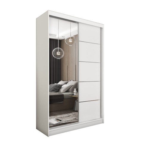 Stylowa szafa z dekoracyjnymi szprosami w kolorze białym MARINA 120 na białym tle.jpg