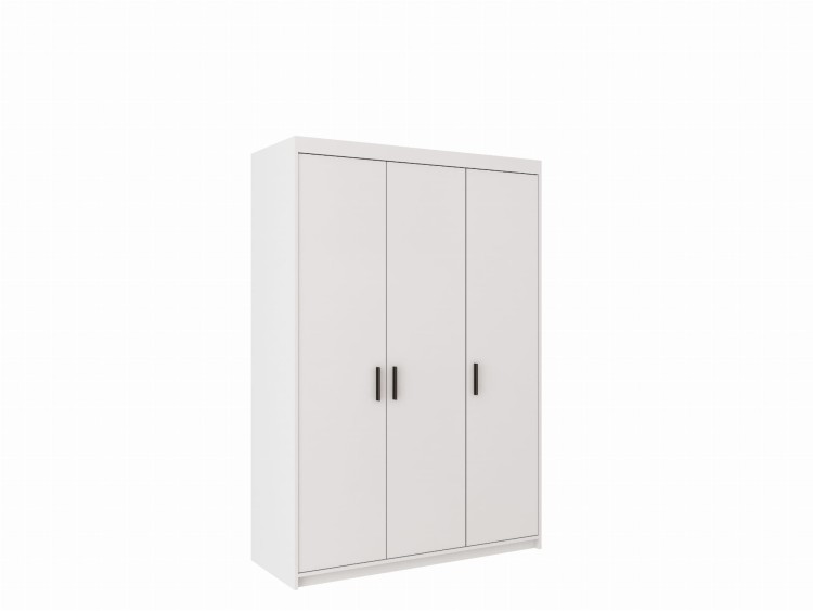 Szafa trzydrzwiowa do salonu Nela 133 cm w kolorze białym na białym tle.jpg