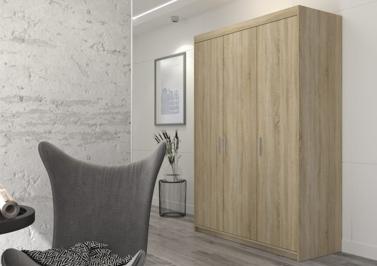 Szafa do salonu trzydrzwiowa Nela 133 cm w kolorze dąb sonoma.jpg