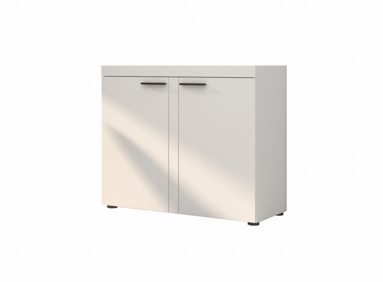 komoda do salonu BRUMA 97 cm w kolorze białym na białym tle.jpg