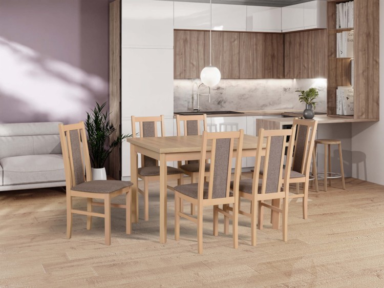 zestaw  stół MEX 5P  w kolorze sonoma z krzesłami BIS 14m.jpg