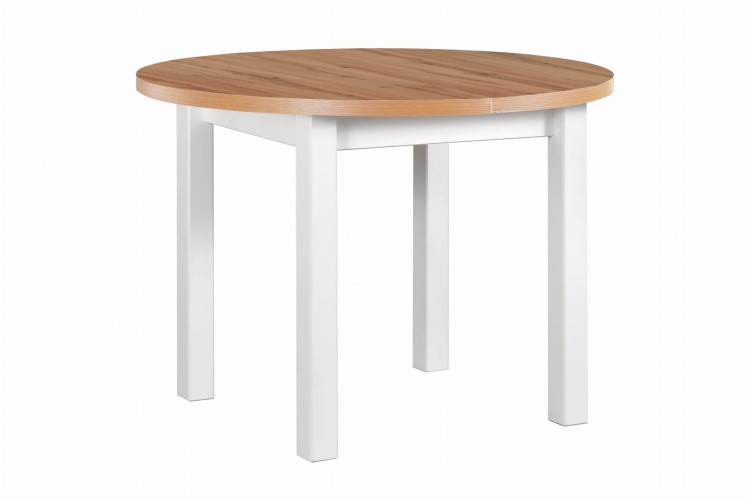 Stół do jadalni PAULA 4 przed rozłożeniem na białych nogach z blatem wotan-min.jpg