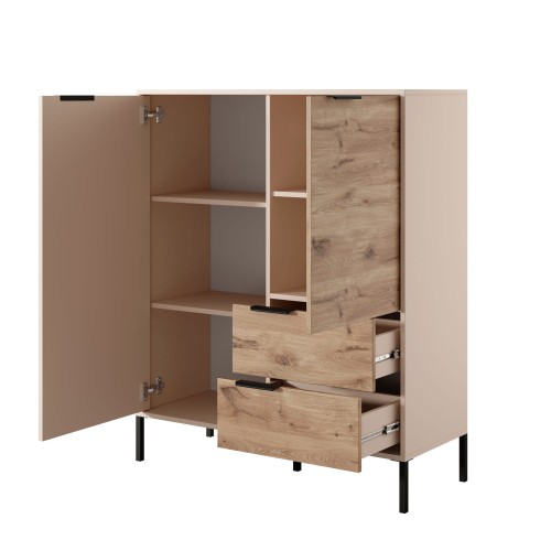 Mave beż na białym tle od boku otwarte szafki.jpg