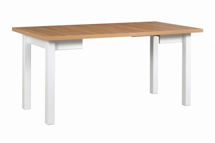 Stół do jadalni MEX 8 na białych nogach z blatem artisan po rozłożeniu-min.jpg
