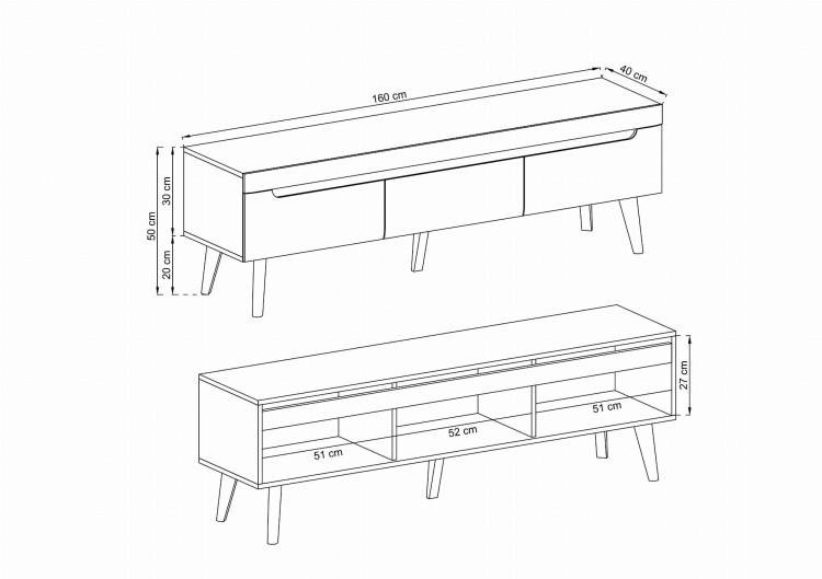 Szafka RTV do salonu NOVI 160 cm wymiary techniczne.jpg