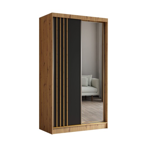 Szafa z lamelami ELA 120 cm w kolorze artisan - czarny-artisan na białym tle.jpg