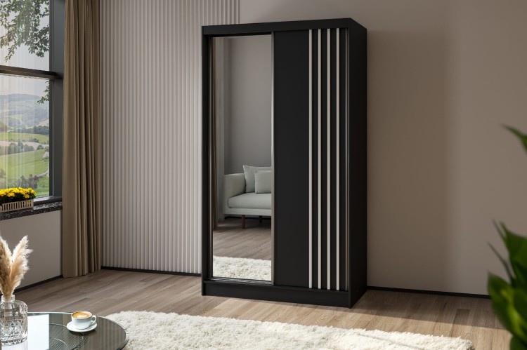 Szafa z lamelami ELA 120 cm w kolorze czarny czarny biały.jpg