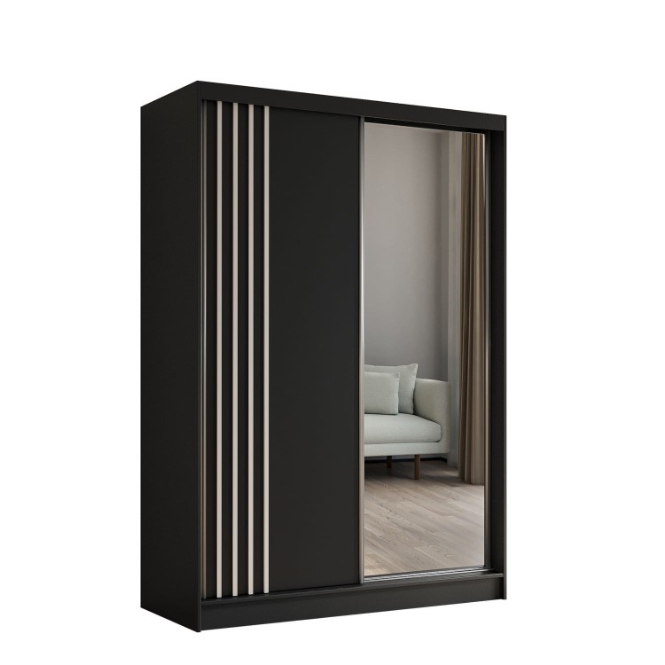 Szafa z lamelami ELA 150 cm w kolorze czarny-czarny-bialy.jpg