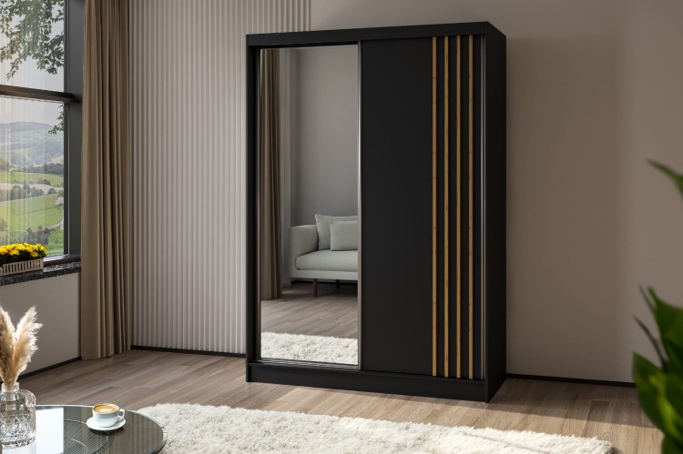 Szafa z lamelami ELA 150 cm w kolorze czarny-czarny-artisan.jpg.jpg