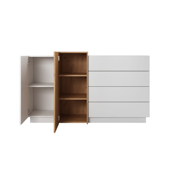THREED komoda 2D4S front otwarte drzwi biale tlo.jpg
