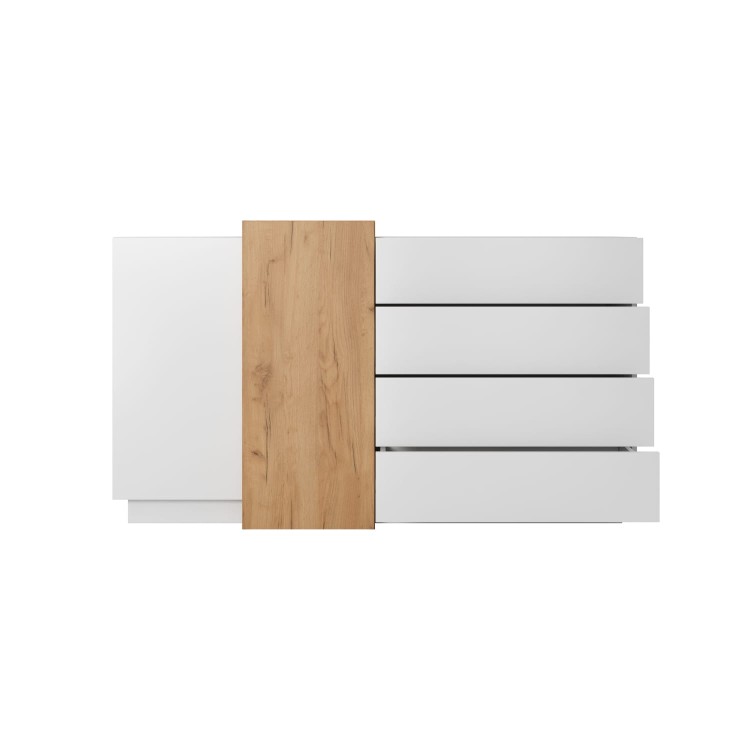 THREED komoda 2D4S front otwarte szuflady biale tlo.jpg