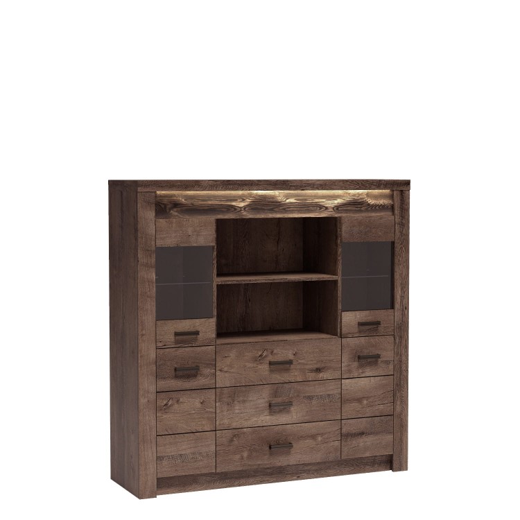 Komoda wysoka z szufladami INDIANA  w kolorze jesion ciemny.jpg