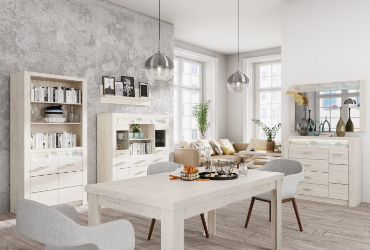 Zestaw mebli do jadalni INDIANA w kolorze kraft biały.jpg