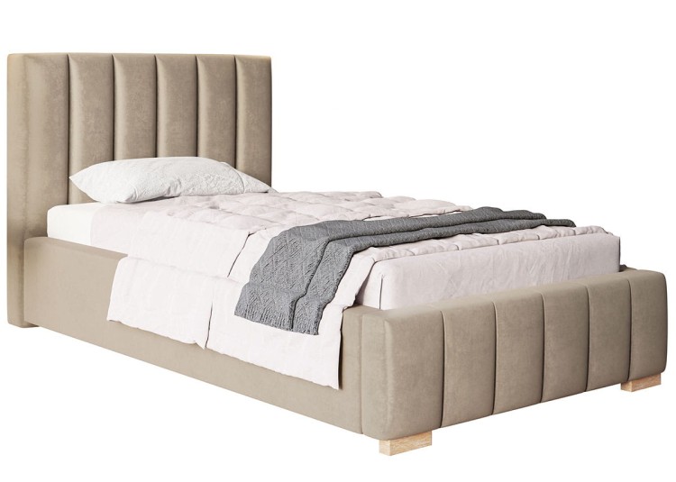 Nowoczesne łózko Bedi 1 90x200  z pionowymi przeszyciami w tkaninie Jasmine-24