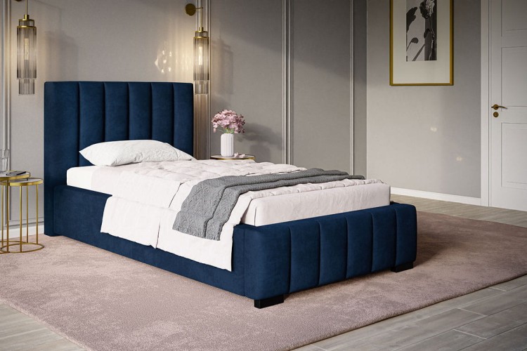 Wnętrze z łózkiem Bedi 1 90x200 w tkaninie Kronos-09