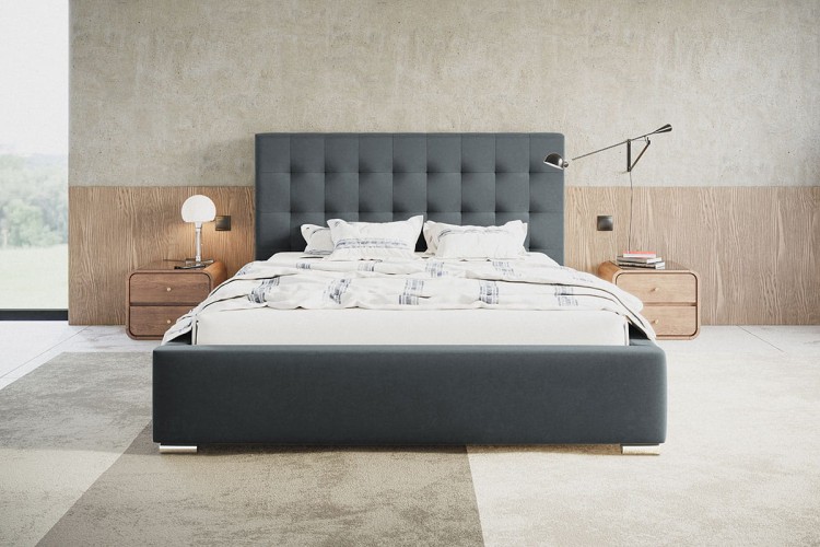 widok od przodu łózka Bedi 2 w tkaninie  Jasmine-96.jpg