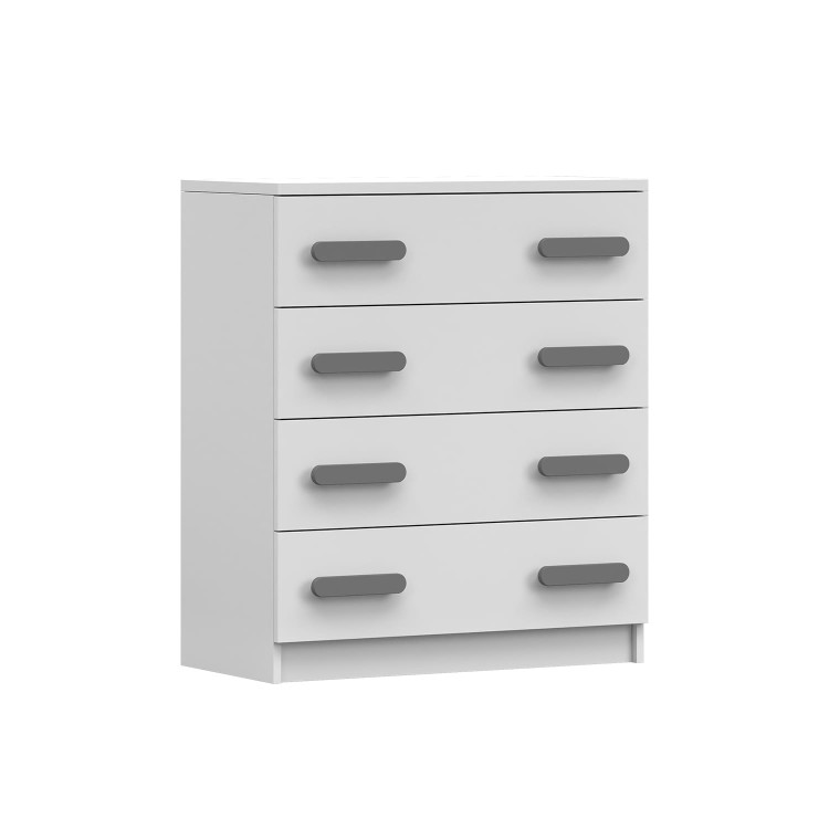 komoda z czterema szufladami ZUCH biała z szarymi drewnianymi uchwytami.jpg