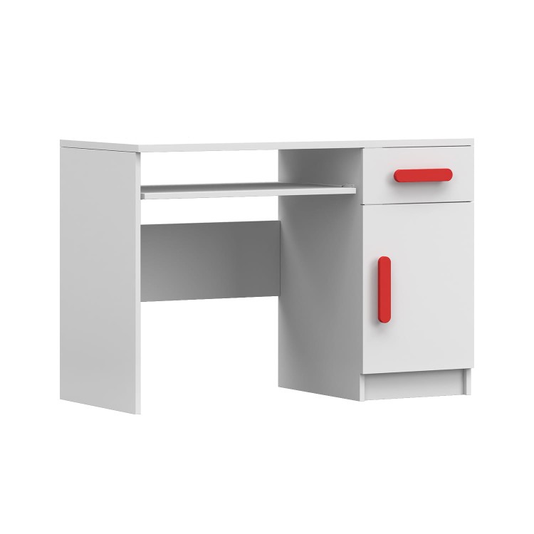 biurko do nauki ZUCH białe z czerwonymi uchwytami.jpg