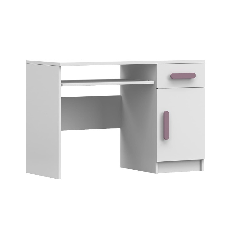 biurko do nauki ZUCH białe z wrzosowymi uchwytami.jpg