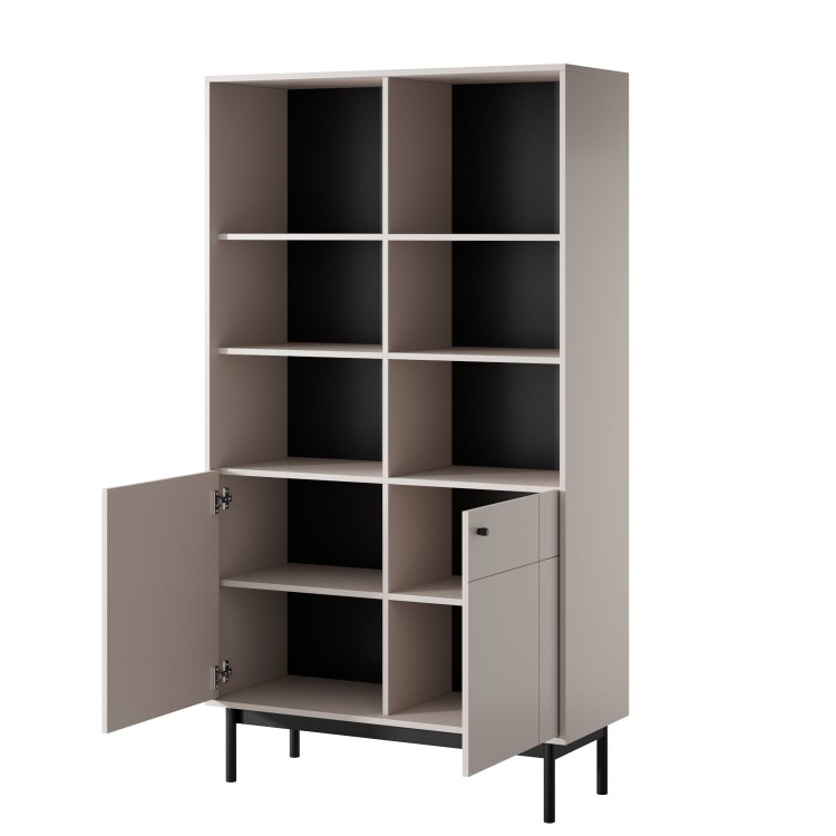 Witryna stojąca JANDI w kolorze kaszmir otwarte.jpg