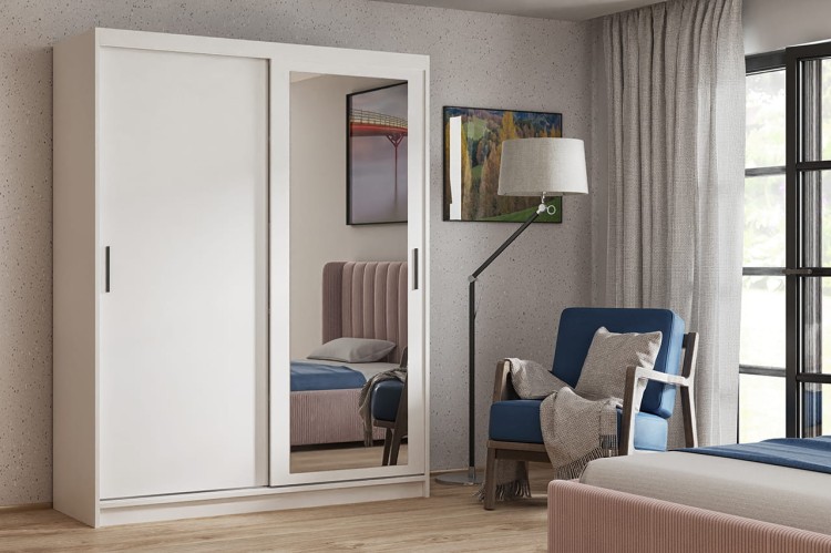 Szafa przesuwna z lustrem HANIA  w kolorze białym aranżacja.jpg