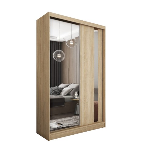 Szafa przesuwna z lustrem GAJA w kolorze dąb sonoma na białym tle.jpg