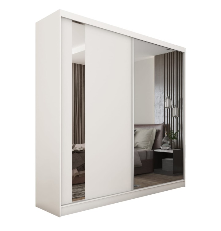 Szafa przesuwna z lustrem GAJA 200 w kolorze białym na bialym tle.jpg