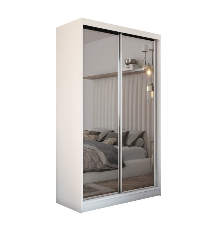 Szafa przesuwna z lustrem DERRO 150 w kolorze białym na białym tle.jpg