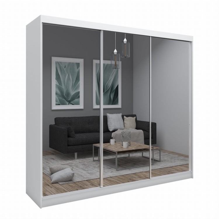 Szafa przesuwna z lustrem DERRO 240 w kolorze białym na białym tle.jpg