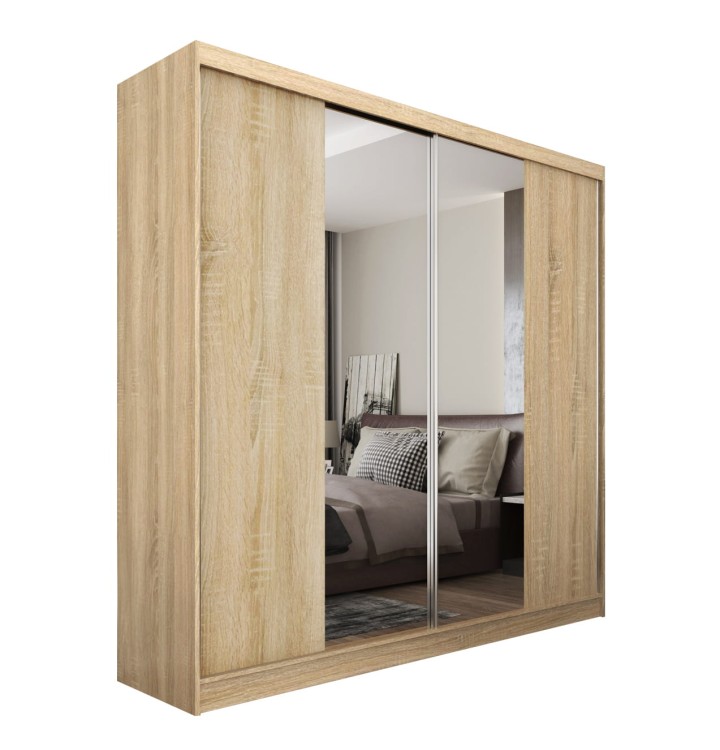 Szafa przesuwna z lustrem w odcieni dębu sonoma na białym tle.jpg