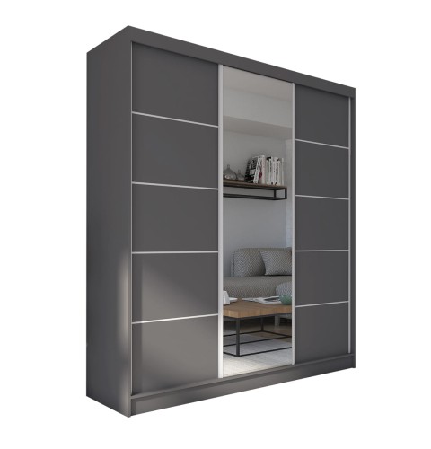 MARINA 180 Grafitowa Szafa z Lustrem – Połączenie Funkcji i Stylu na białym tle.jpg