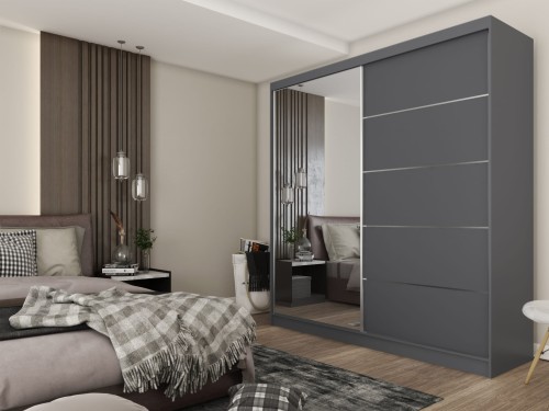 MARINA 200 szafa grafitowa z przesuwanymi drzwiami i dużym lustrem aranżacja.jpg