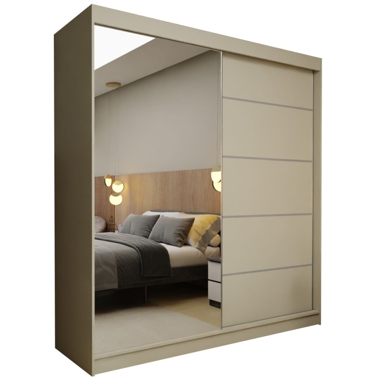 MARINA 200 szafa przesuwna kaszmir z lustrem i przesuwanymi drzwiami na białym tle.jpg