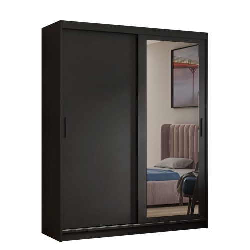 Szafa przesuwna z lustrem HANIA w kolorze czarnym białe tło.jpg