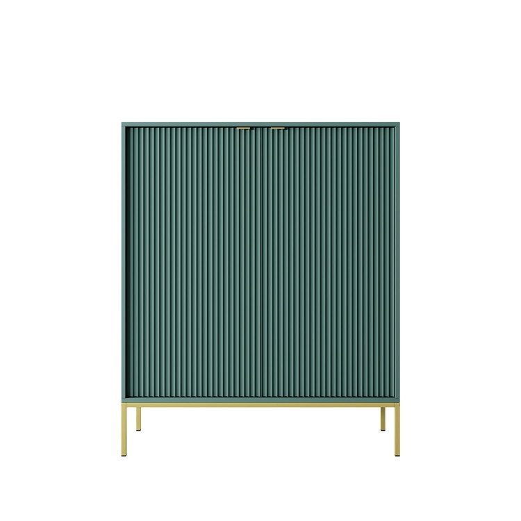 w kolorze labrador komoda wysoka z dwoma drzwiami AVO na złotym metalowym stelażu widok z przodu.jpg