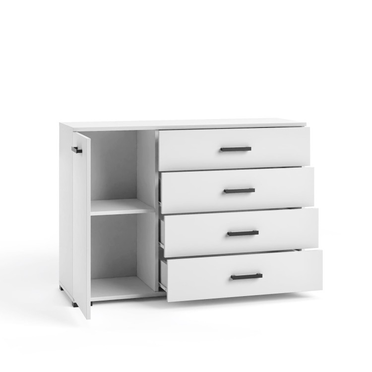 Komoda z szufladami Felix 2 w kolorze białym otwarte .jpg.jpg
